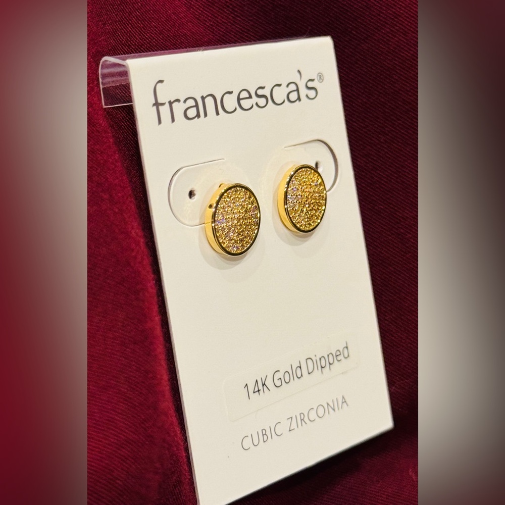 Francesca's Gold CZ studs Earrings